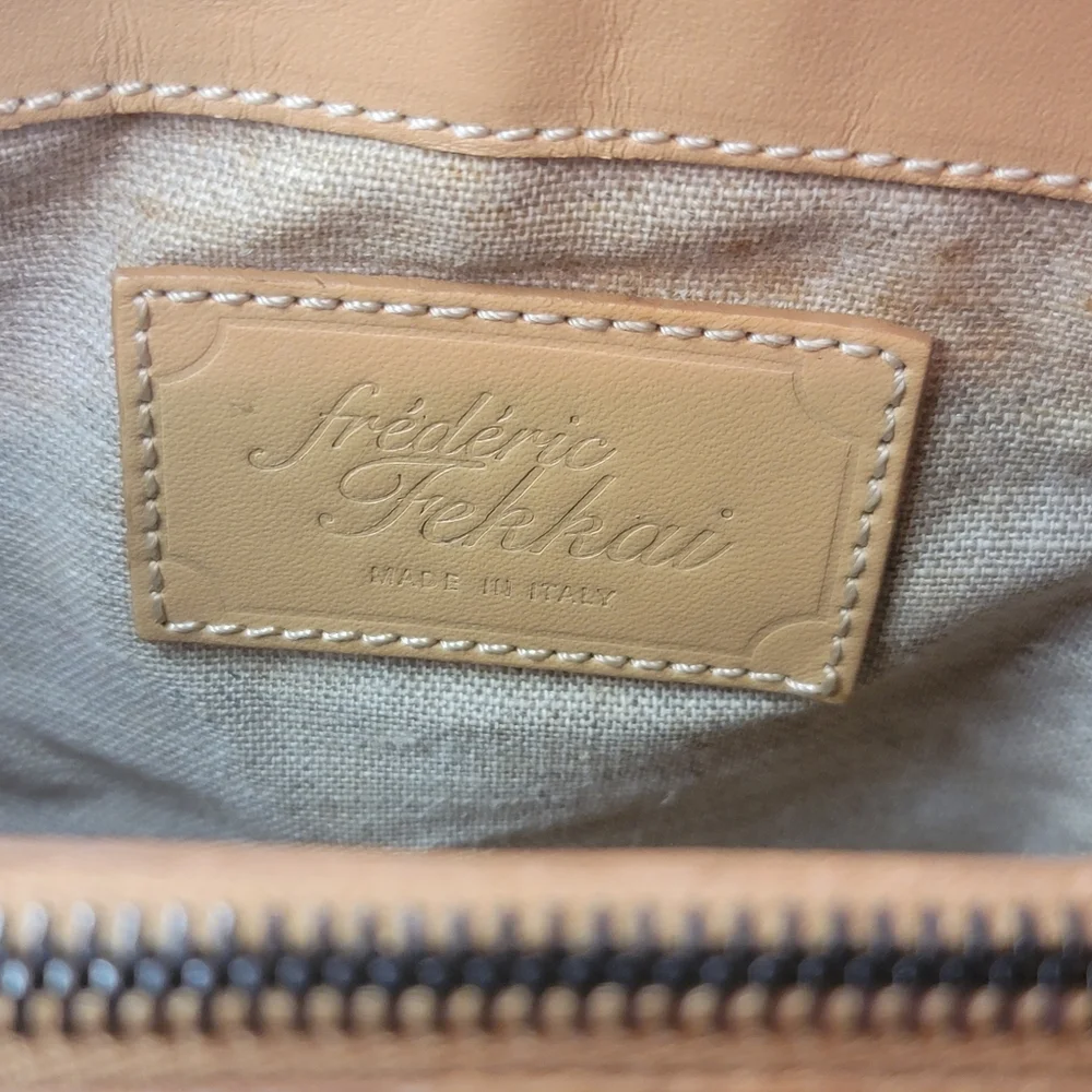 RARE Frédéric Fekkai Made in Italy Leather & Woven Raffia Handbag